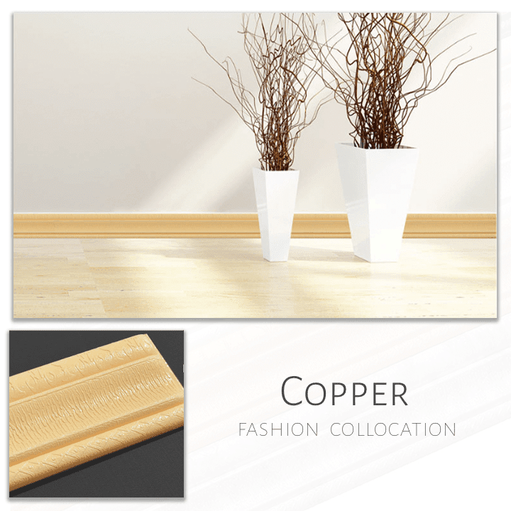 3D Wall Decor Edging Strip Home ChestnutFive Copper 1pc 